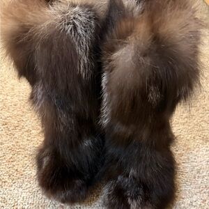 Luxurious Fox Fur Boots, size 6.5-7